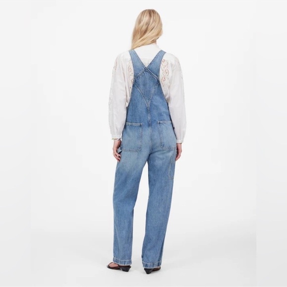 MADEWELL Denim Relaxed Carpenter Overalls Oversized Vintage Inspired Size Large - Picture 16 of 16